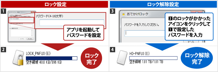 ロック設定/ロック解除設定